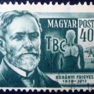 Selo postal comemorativo da Hungria de 1954 Baron Frigyes Korányi