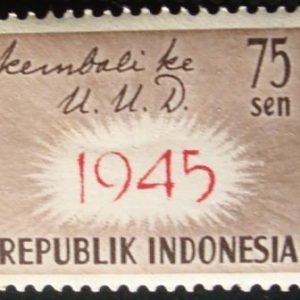 Selo postal comemorativo da Indonesia Readoption of 1945 Constitution 50