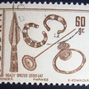 Selo postal Oficial da Polonia de 1966 - Archeology