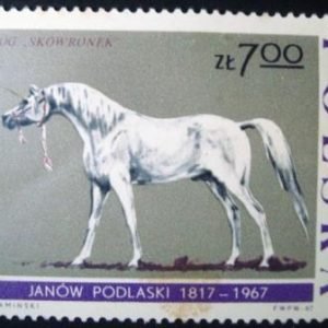 Selo postal comemorativo da Polonia de 1967 Stallion Skowronek