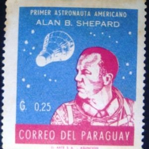 Selo postal comemorativo do Paraguai 1961 Alan B. Shepard