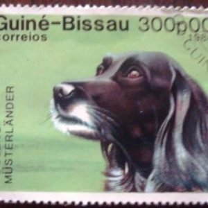 Selo postal comemorativo Guine Bissau 1988 Small Munsterlander