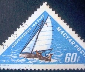 Selo postal definitivo da Hungria de 1963 - Sailboat