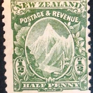 Selo postal efinitivo da Nova Zelandia de 1907