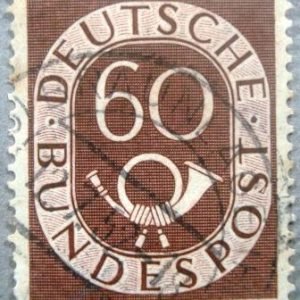 Selo postal Alemanha 1951 Digits with Posthorn 60