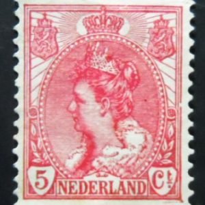 Selo postal da Holanda de 1899 Queen Wilhelmina 5