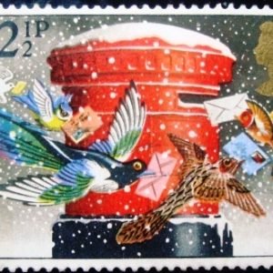 Selo postal cmomemorativo do Reino Unido de 1983 - 'Christmas Post'