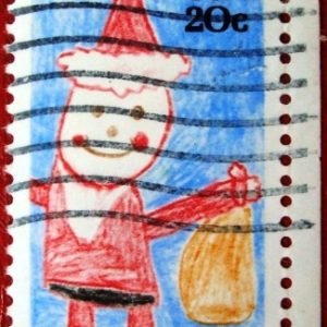 Selo postal dos Estados Unidos de 1984 - Cartoon Santa Claus