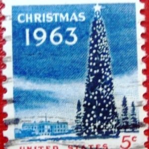 Selo postal dos Estados Unidos de 1963 Tree and White House