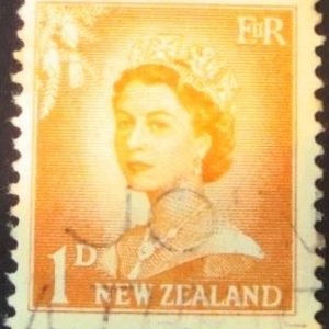 Selo postal definitivo da Australia de 1956 - Queen Elizabeth II One Penny