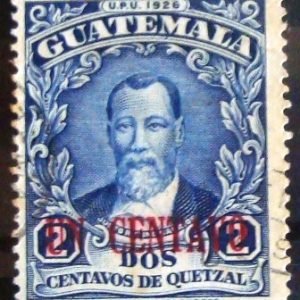 Selo postal definitivo da Guatemala de 1939 - Justo Rufino Barrios 2c red
