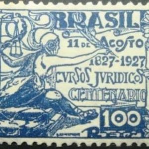 Selo postal de 1927 Inscrições Jurídicas 100