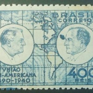 Selo postal comemorativo do Brasil de 1940 - C 150 M