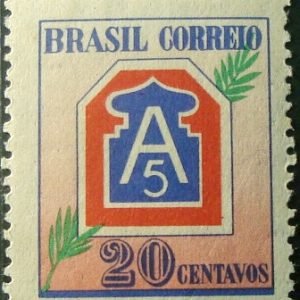 Selo postal do Brasil de 1945 V Exército 206 N
