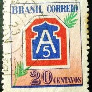 Selo postal do Brasil de 1945 V Exército U