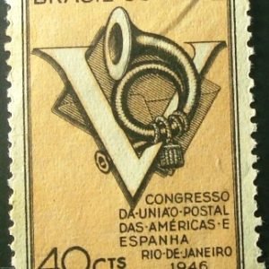 Selo postal Comemorativo do Brasil de 1946 - C 215 U