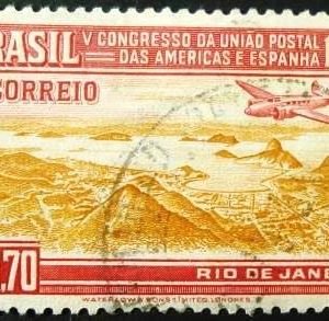 Selo postal Comemorativo do Brasil de 1946 - C 217 U