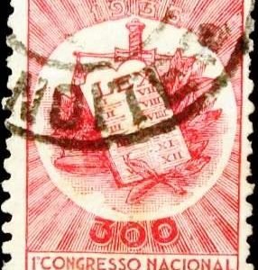 Selo postal do Brasil de 1936 Direito Judiciário C 110 U