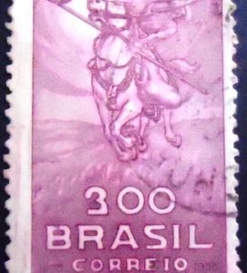 Selo postal do Brasil de 1935 Farrapos 300rs C 92 U