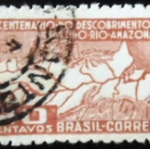 Selo postal do Brasil de 1943 Rio Amazonas - C 178 U