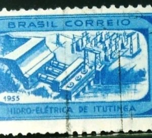 Selo postal de 1955 Usina de Itutinga - C 357 U