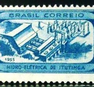 Selo postal de 1955 Usina de Itutinga - C 357