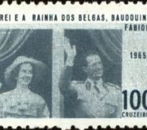 Selo postal do Brasil de 1965 Baudouim e Fabíola - C 542 N