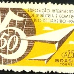 Selo postal do Brasil de 1960 Exp. Ind. e Com.- C 455 U