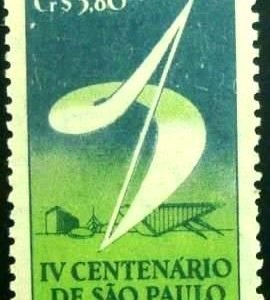 Selo postal do Brasil de 1953 400 anos de São Paulo 5,80