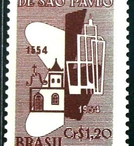 Selo postal Comemorativo do Brasil de 1954 - C 328 N