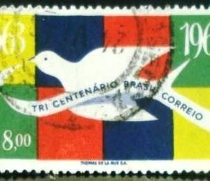 Selo postal do Brasil de 1963 Aniversário dos Correios - C 0484 U