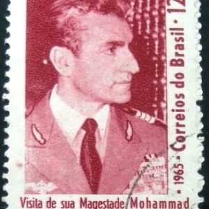 Selo postal do Brasil de 1965 Reza Pahlevi - C 525 U