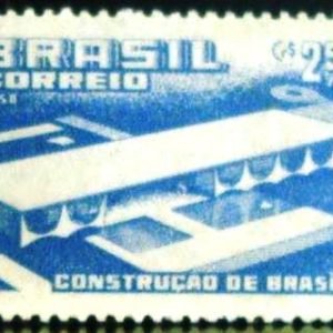 Selo postal do Brasil de 1958 Construção de Brasília