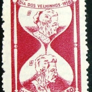 Selo postal do Brasil de 1958 Dia dos Velhinhos
