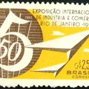 Selo postal do Brasil de 1960 Exp. Ind. e Com. - C 455 N