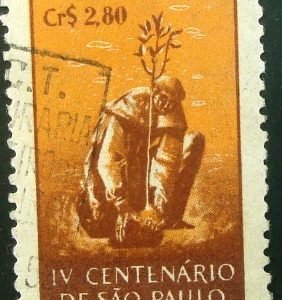 Selo postal comemorativo do Brasil de 1953 - C 293 U