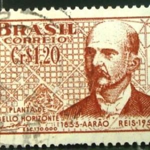 Selo postal do Brasil de 1953 Aarão Reis - C 298 U