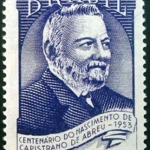 Selo posttal do Brasil de 1953 Capistrano de Abreu U
