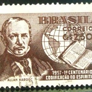 Selo postal de 1957 Allan Kardec - C 387 U