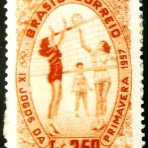 Selo postal de 1957 Jogos da Primavera - C 392 u