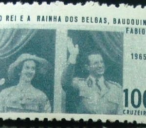 Selo postal do Brasil de 1965 Baudouim e Fabíola