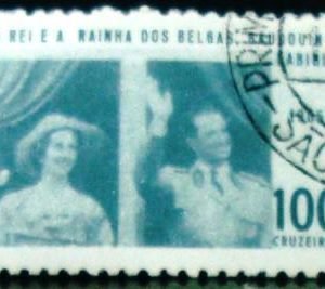 Selo postal do Brasil de 1965 Baudouim e Fabíola - C 542 M1D