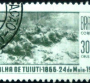 Selo postal do Brasil de 1966 Batalha de Tuiuti