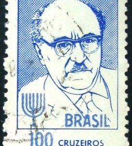 Selo postal do Brasil de 1966 Zalman Shazar - C 551 U