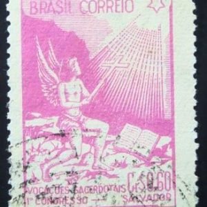 selo postal do Brasil de 1949 Congresso Vocações - C 247 U