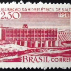 Selo postal do Brasil de 1958 Usina Salto Grande - C 408 N