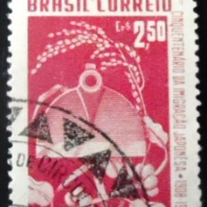 Selo postal do Brasil de 1958 Imigração Japonesa