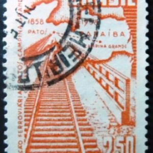 Selo postal de 1959 Ferrovia Patos-Campina Grande - C 431 U