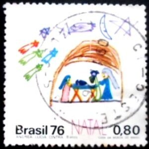 Selo postal do Brasil de 1976 Manjedoura U