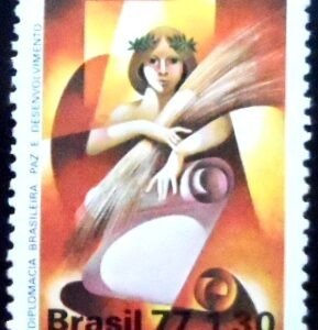 Selo postal do Brasil de 1977 Diplomacia Brasileira N